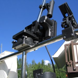 Custom rails with welded plate for downriggers (Tanner Mfg.)