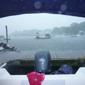 Looking out at the rain, cleared up in a couple of hours