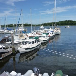 Shaws Marina up at the picnic table were we cooked the clams we bought from a clam boat, hotdogs, grilled zuckini and squash,did up some canned baked beans it sounds a little crazy but it was the best!