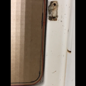 Hatch frame template sits on forward lip