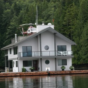 Someone's Summer cabin at Sullivan Bay. Note Helo on roof!