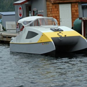 Media 'Very Cool homemade Catamaran
Twin 5 hp Honda's Awesome fuel mileage.
Owners cruising the Broughtons on a budget!' in album 'Kingfisher II, The sailing version!'