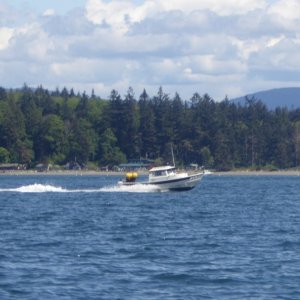 22 Angler heading through Bellingham Channel to Anacortes Sun May 7th 2017