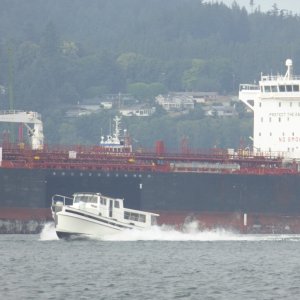 Not a C-dory but cool nonetheless...a Nordic 44 Test Boat running at what I estimated to be 25 knots, Anacortes July 11th, 2017
