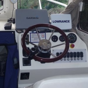Helm changes, added second gps and transducer, got MSSI number for VHF,also wired into GPS 0183 cable to provide position of boat. Left autopilot as is it was to just maintain a heading