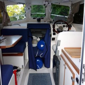 refridge came out Airtronic D-2 heater went in it's space under the helm seat.