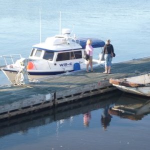 Winterport Penobscot river about ten miles south of Bangor Maine. Ginny and Jess discussing who knows what.