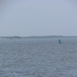 Green can on the way out to Little Egg Inlet Long Beach Island to the left