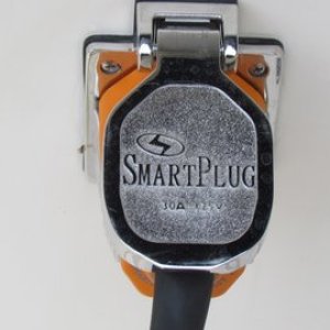 Plug cover is designed to snap in place on the back of the shore power cord's plug.
