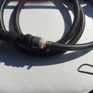 Had to get creative with the adaption of the bilge hose to the pickup fitting with a couple adapters