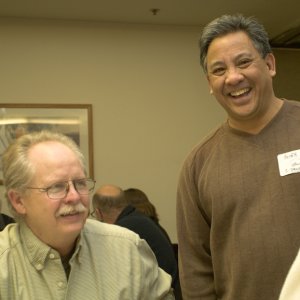 Larry & Peter enjoying the potluck.