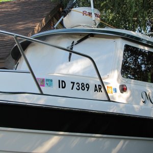 Media 'Windshield cover for use when towing. Protects from rock chips & bugs.' in album 'Screen for door to be used when Camperback not up.'
