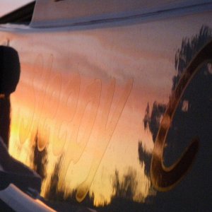 Name with Sunset reflected.  Cover for 2012 H C-Dory Calendar.