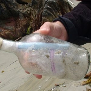 Actually found a message in a bottle.  Well, more of a creepy personal ad. oh well.