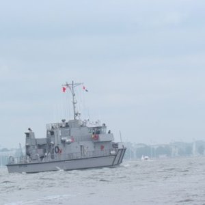 A training boat from the Naval Academy right outside Annapolis