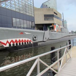 World war 2 vintage sub right near Baltimore's famous aquarium