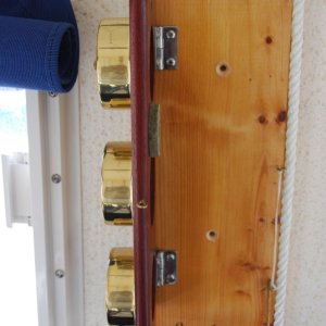 Media 'The backplate did not need to be screwed to the bulkhead, only secured with 3M adhesive (5200).' in album 'The WX Station is mounted with a hinged back for easy access to the clock battery & its adjustment.'