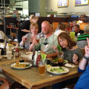 L-R, Greg & Aven (Ari), Christine & Patrick (Kim Christine), Meredith & Mark ('Au Kai)