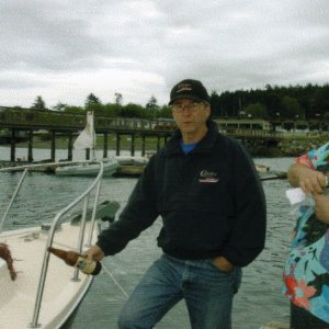 {R/J}:Christening of the ANNA LEIGH.
David and Rev. Jim