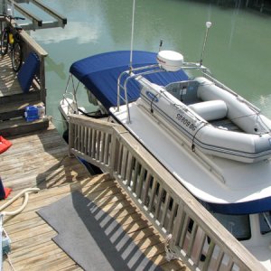 Dinghy on top, time to load...