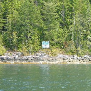 'Street sign' in the bush, Broughtons, BC