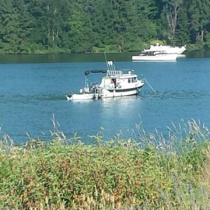 Tiki Bah, a 27\' Cruiser, in Andrews Bay, Lake Washington