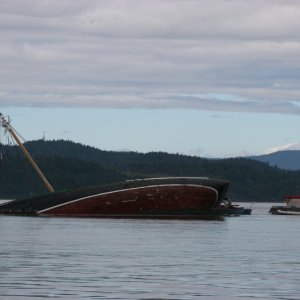 Recently wrecked Schooner, Roberton II, near Winter Cove