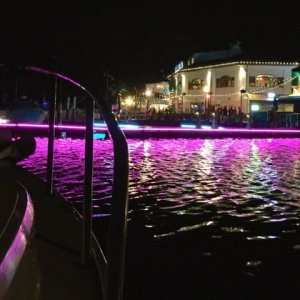 One of our more colorful free docks at Chesapeake City.  Free live music as well!