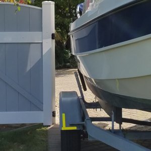 Media 'Tight parking' in album '20160613 114455 boat purchased in Arkansas and towed to Washington.'