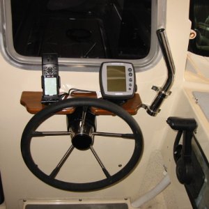 Cockpit helm station.