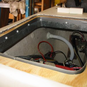 tin lip prior to glassing operation.  Lip covered with duct tape to ease release once glassed