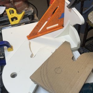 half inch starboard shaped with double thick cardboard template