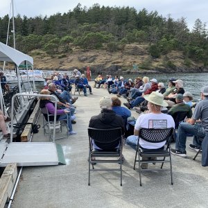 Media 'Potluck' in album 'Sucia, Hunkydory at the Fossil Bay inner dock.  Looking small just like in Alaska'
