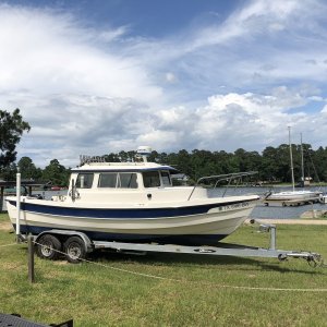 Boat w/ Lake Conroe in Background