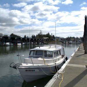 Back at the boat, clouds beginning to lift