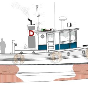 Amak44 - A Sam Devlin design for a 44 foot tug.