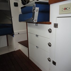 Ice Box replaced with full extension drawers and hold buttons
