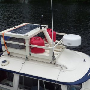 New roof rack with 100 watt solar charger.
