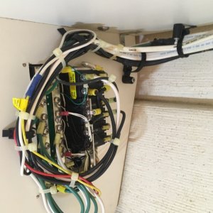 08 the fridge is AC:DC and instead of hard wiring it to the back of the panel I decided to just plug it in to  the exisitng AC outlet conveniently placed near the throttle controls when we are using shore power