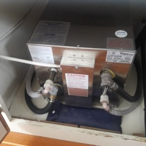 6 gallon stainless steel hot water heater.