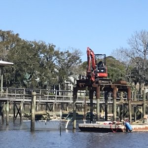 Dock installation. South end of Amelia Island.