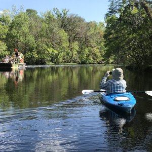 Airboat on 6 Mile Creek passing Bill