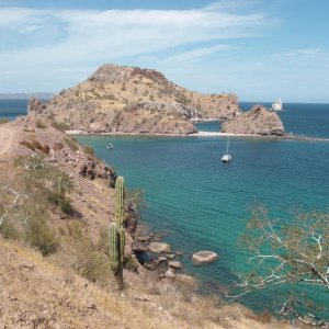 Beautiful Agua Verde anchorage north - Meander is the little boat as usual
