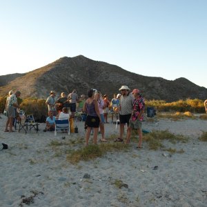 Potluck on the beach at Caleta San Juanico - sax, guitar & violin - impromtu