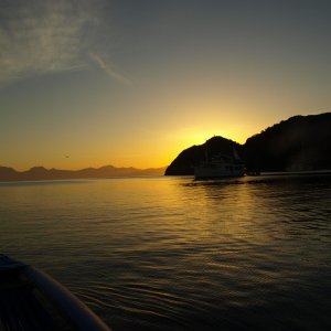 Sunset at Puerto Ballandra - Life is good!