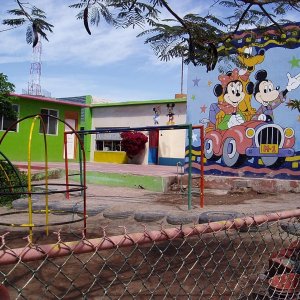 Colourful elementary school in Mulege