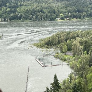 View of the entrance from Beacon Rock at around 600 ft elevation