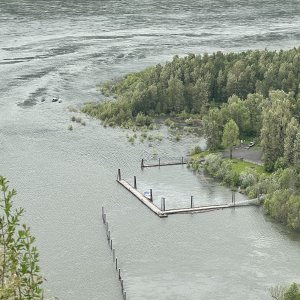 View of the docks from 503 feet elevation