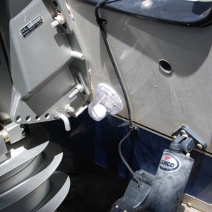 Sea Angel's starboard SEA SCUPPER positioning with plenty of clearance.