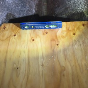 Platform resting on frame.